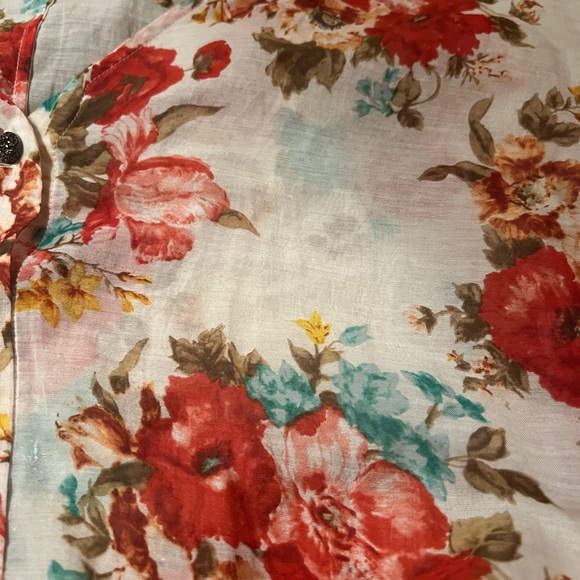 Alice + Olivia Silk Floral Flowing Peplum Blouse Sz S - Picture 5 of 8